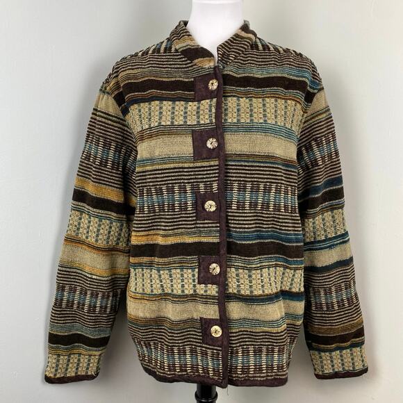 Vintage White Stag Tapestry Jacket Large Cottagecore Gandmacore - Picture 1 of 7